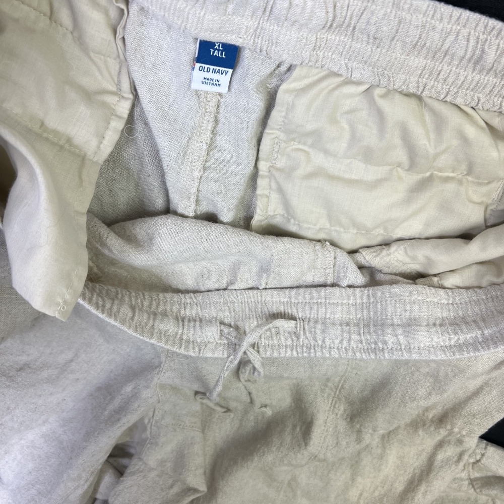 NWT Old Navy Womens Linen Boho Coastal Gauze Pocket High Rise Pant Beige XL Tall - Picture 8 of 9